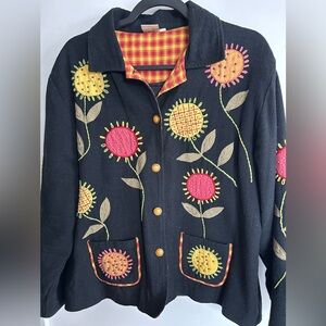 Floral Embroidered and beaded Parsley & Sage Jacket Size XL